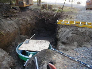 Septic tank in the ground