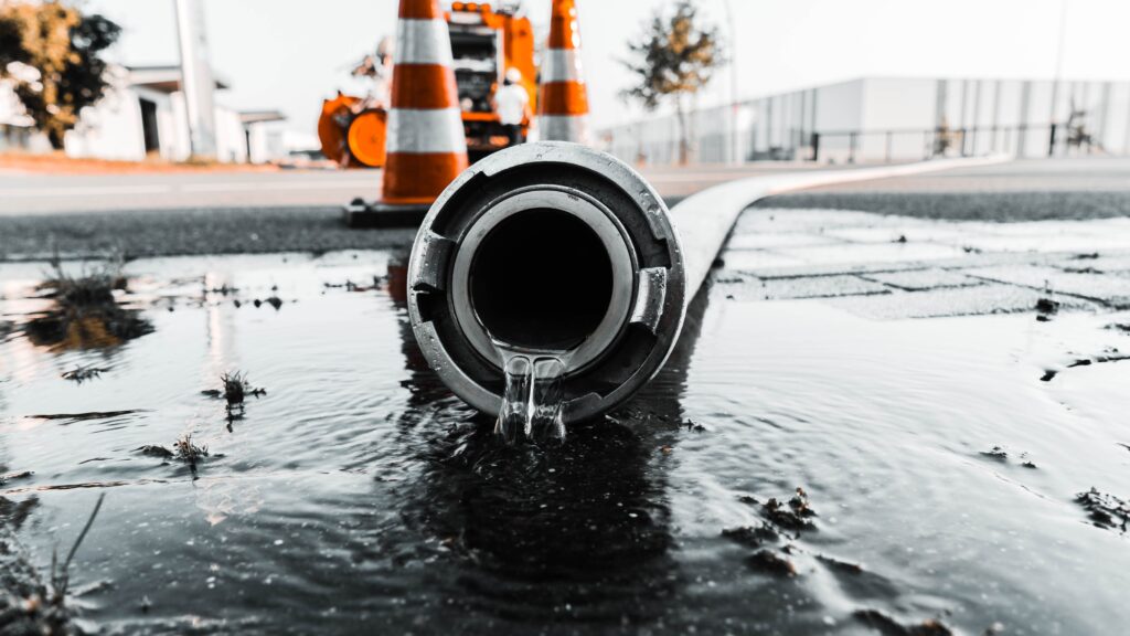 a water coming out of a pipe